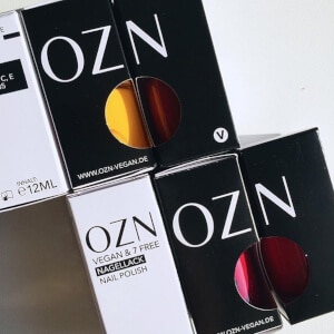 OZN - Naturkosmetik - Vegane Nagellacke in Karton verpackt