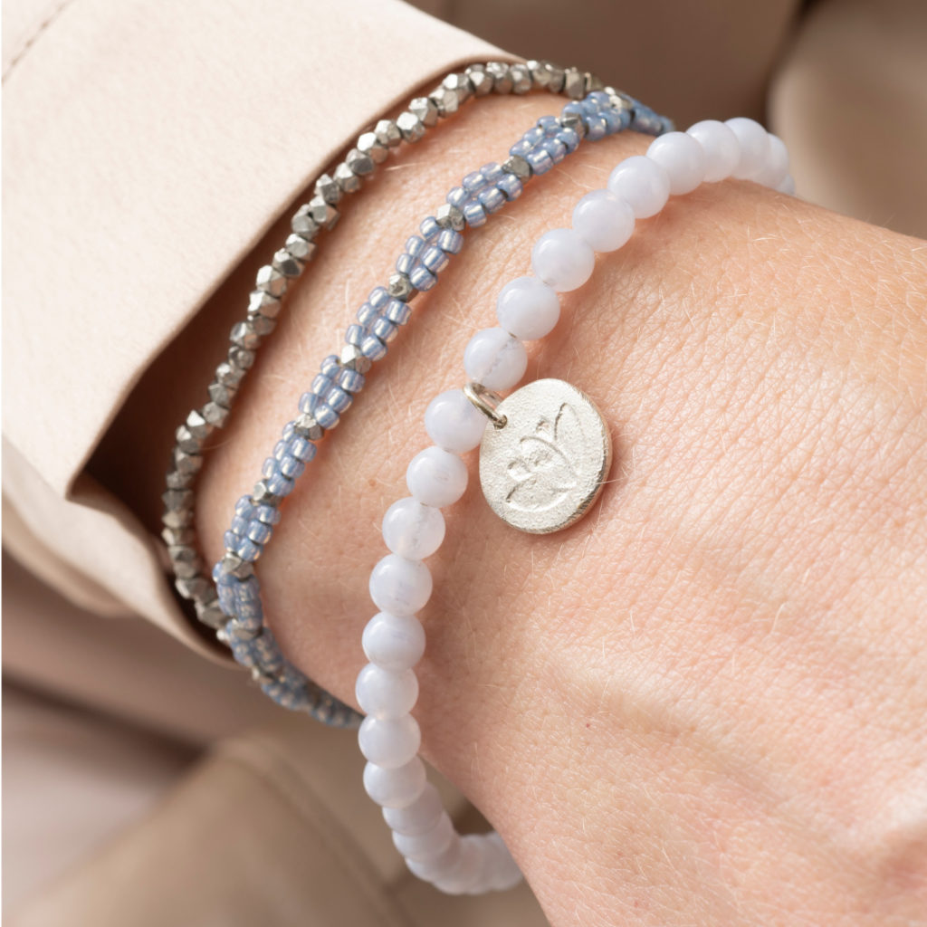 Blauer Achat Silber Armband von A beautiful Story