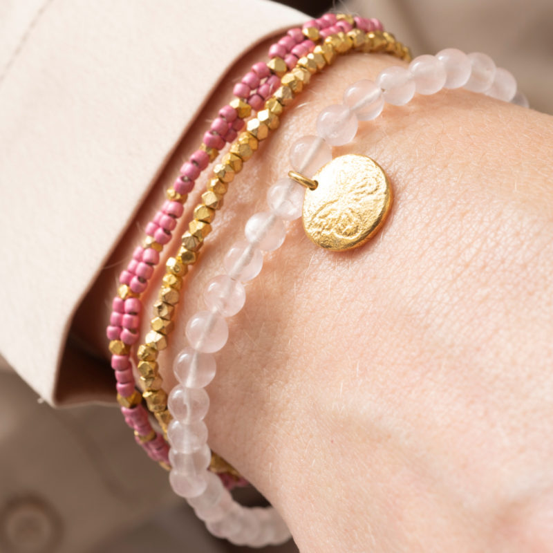Rose Quartz Gold Armband von A beautiful Story