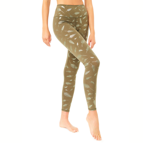 Yoga Leggings in Olive und Glitter Print Musterung