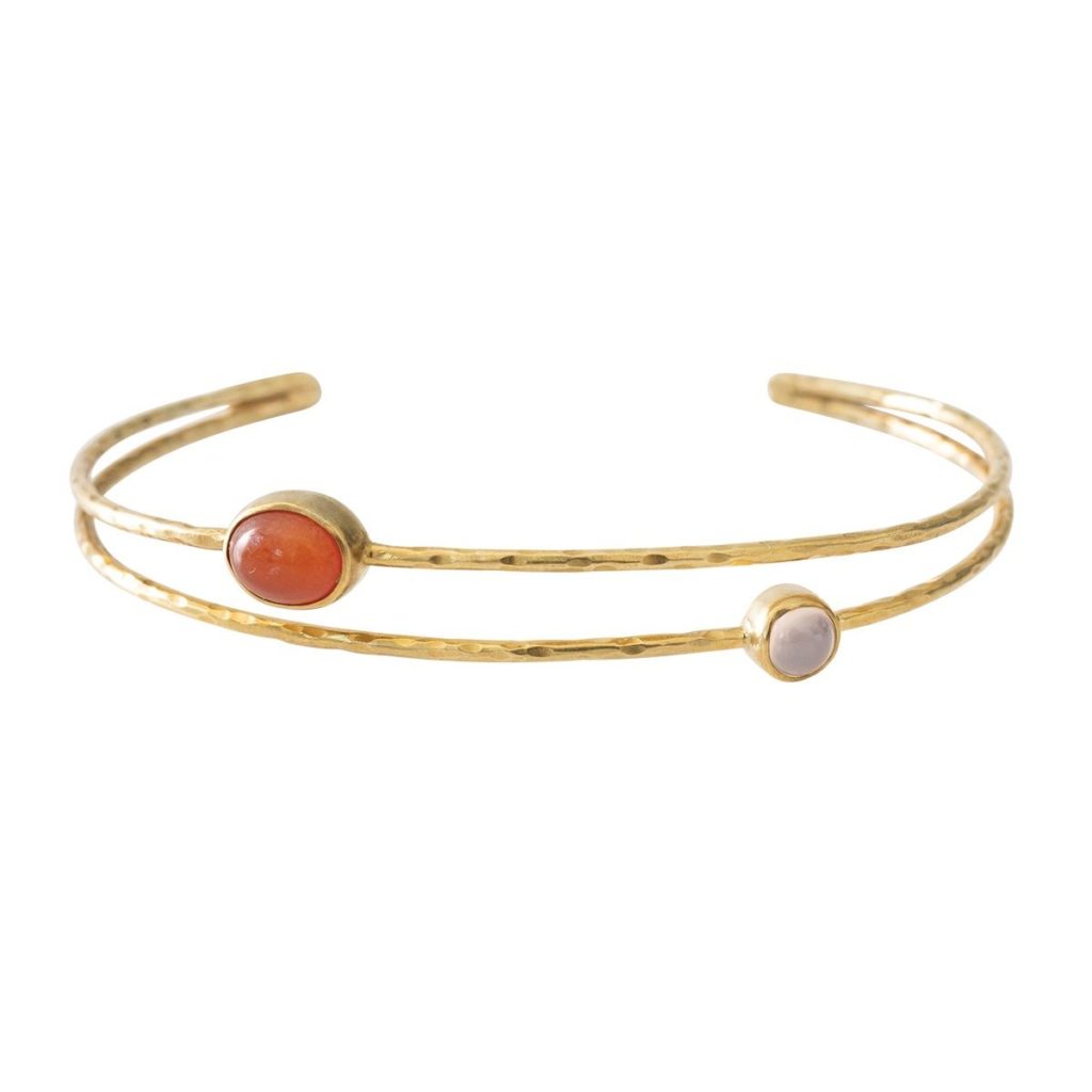 Birthday Rosenquarz Karneol Gold Armband