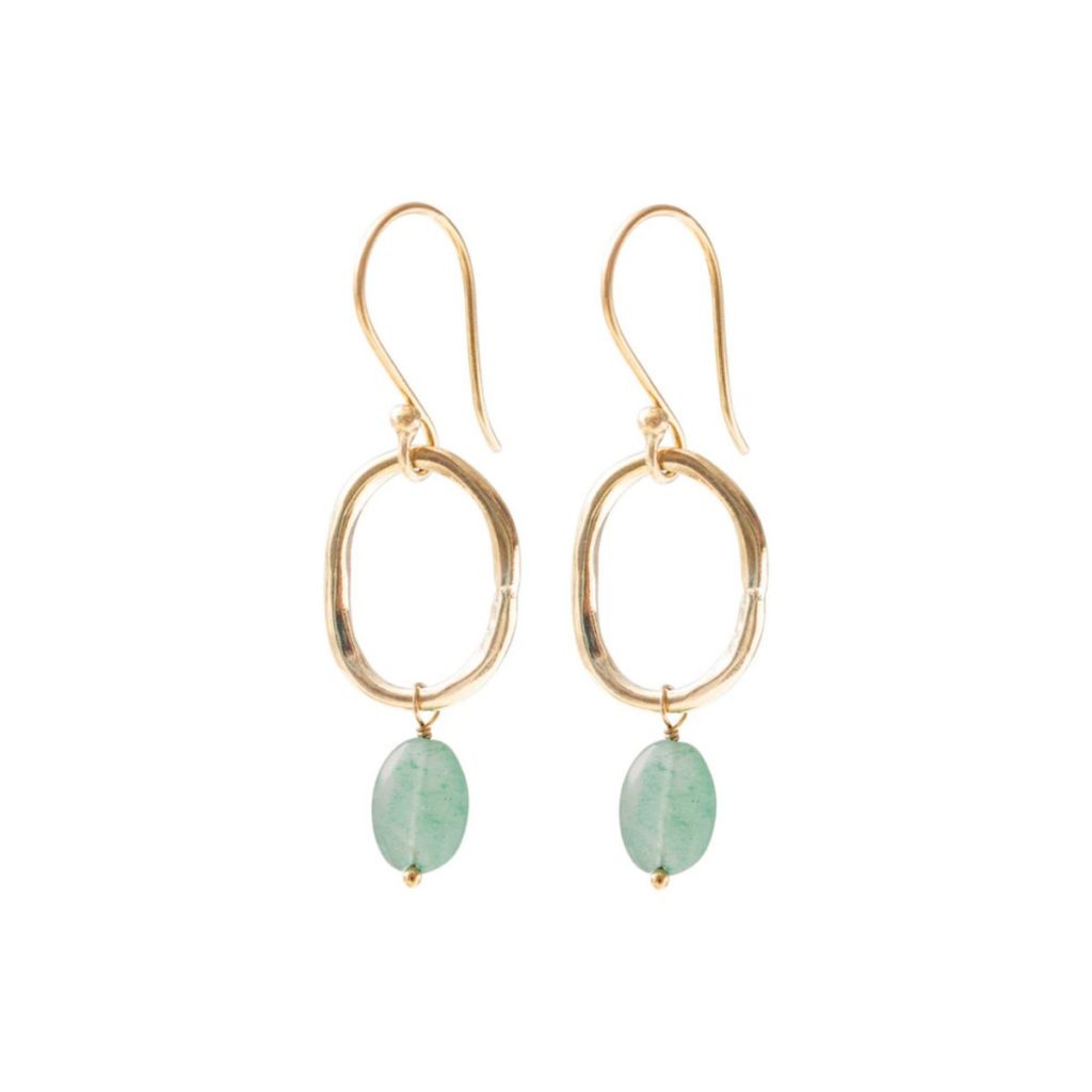 A Beautiful Story Graceful Aventurin Gold Ohrringe