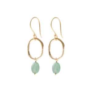 A Beautiful Story Graceful Aventurin Gold Ohrringe