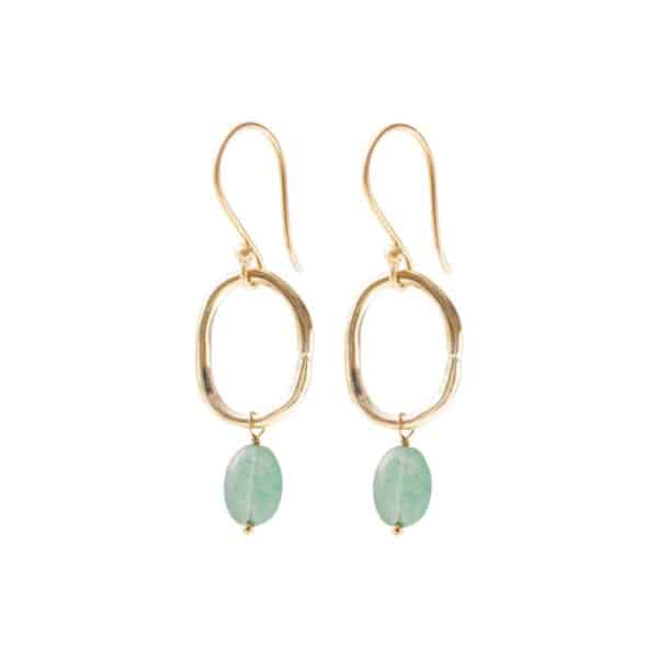 A Beautiful Story Graceful Aventurin Gold Ohrringe