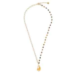 Celebration Tiger Eye Citrine Gold Halskette