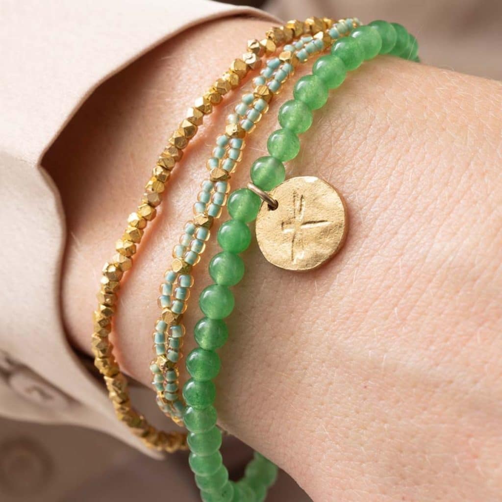 Dazzle Aventurin Gold Armband