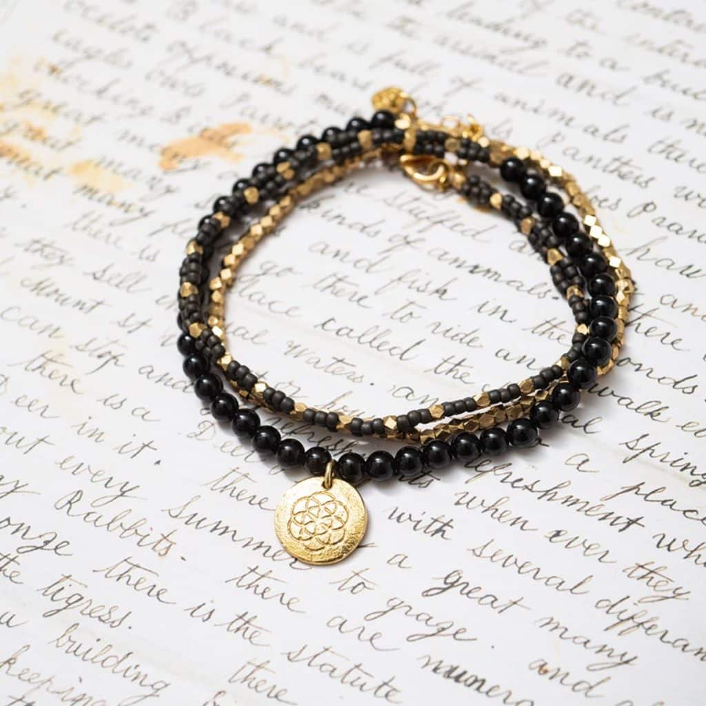 Dazzle Schwarzer Onyx Gold Armband