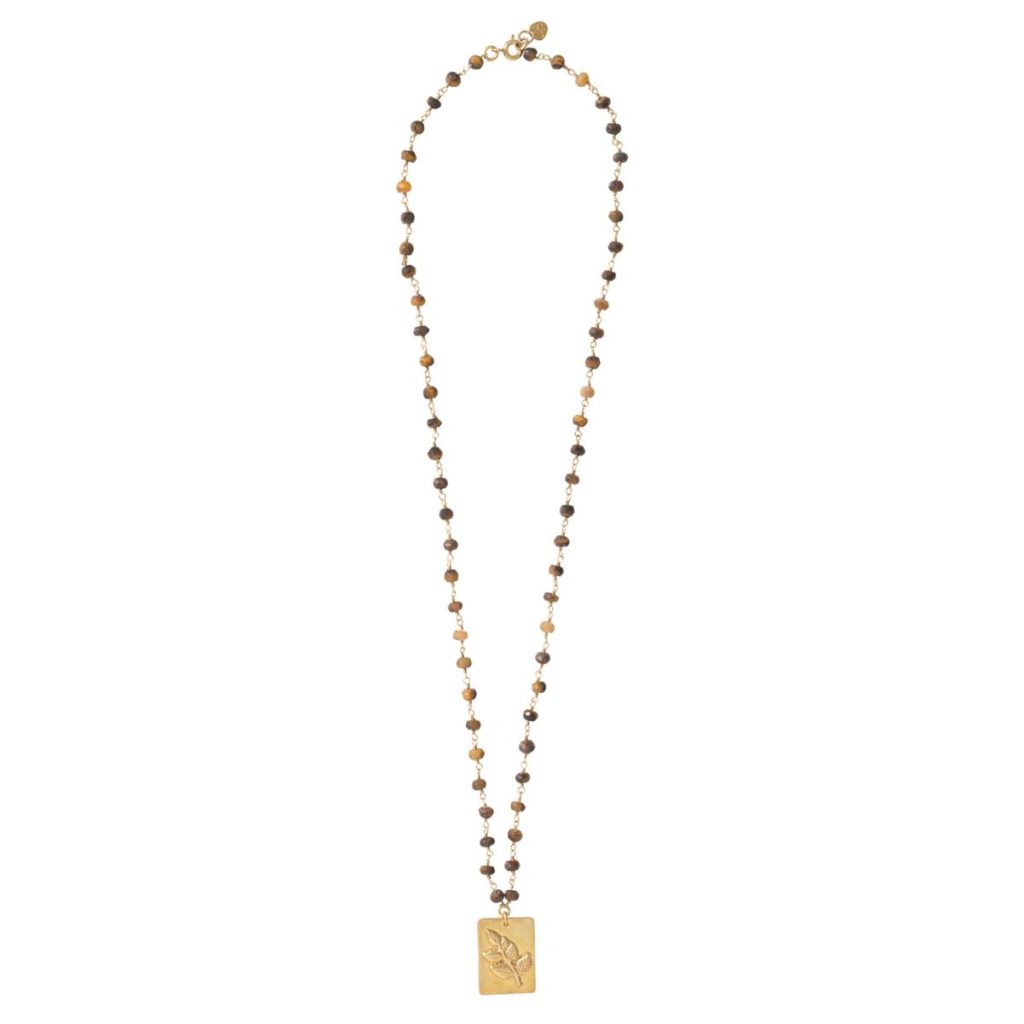 Radiate Tiger Eye Gold Halskette