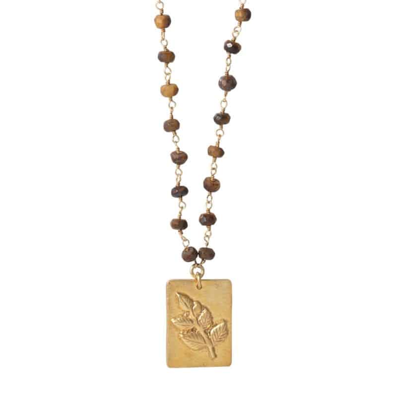 Radiate Tiger Eye Gold Halskette
