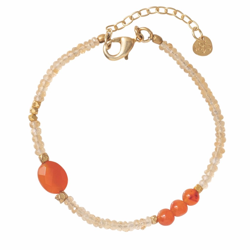 Sweet Citrin Karneol Gold Armband
