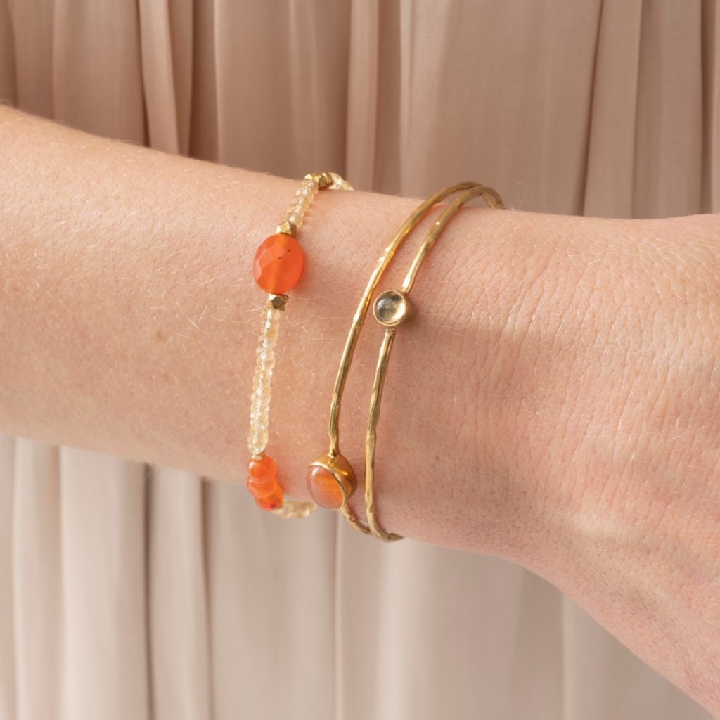 Sweet Citrin Karneol Gold Armband