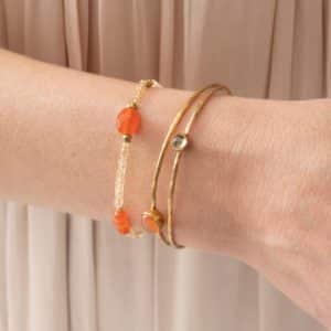 Sweet Citrin Karneol Gold Armband