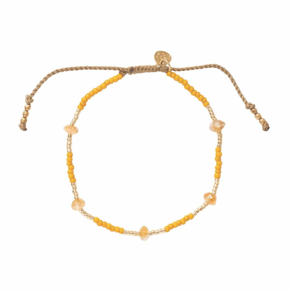 Warrior Citrin Gold Armband